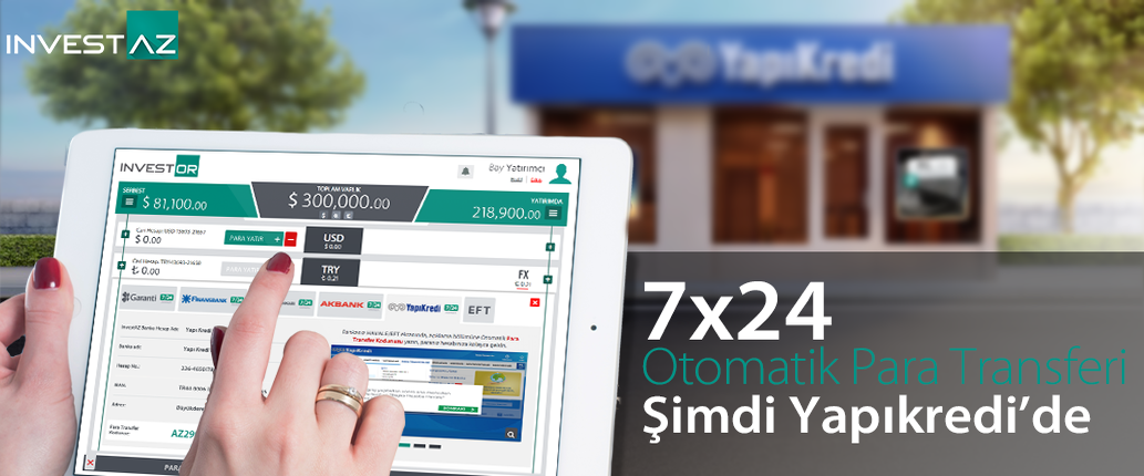 Yapı Kredi ile Otomatik Para Transferi InvestOR'da